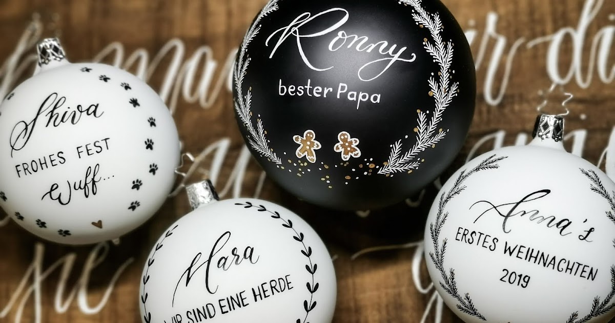 Homely Tw Christbaumkugeln liebevoll beschriftet