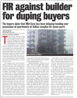 FIR against Directors Anubhav, Gukul & Saranga of RNA builders for duping buyers EOW not arresting the Accused 2