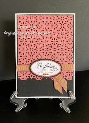 Stampin' Up! Stitched Lace die birthday card by Angela Lovel, Angela's PaperArts