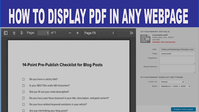 How to Display PDF in Blogger or Website as Always open.