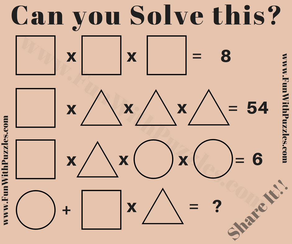 Math Brain Teaser For Students With Solution