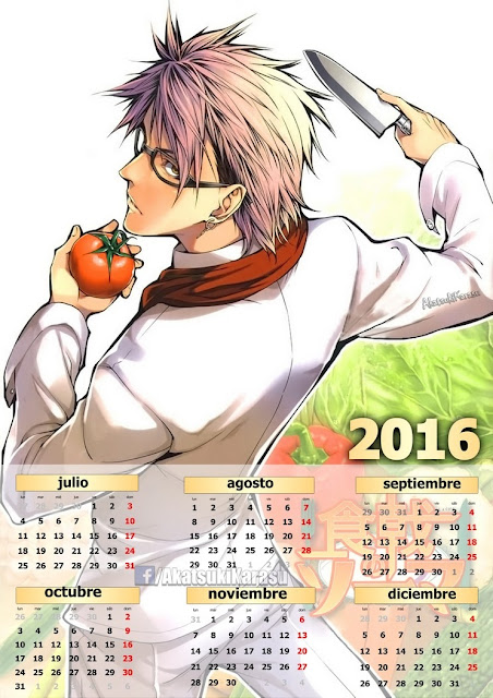 calendario 2016 shokugeki no souma