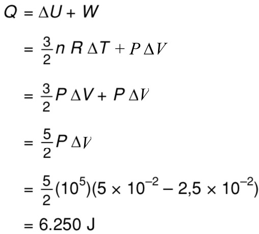 Sebuah Sistem 1 Mol Gas Ideal Monoatomik Cp 5 2r Mengalami Ekspansi Isobarik Pada Tekanan 10 Mas Dayat