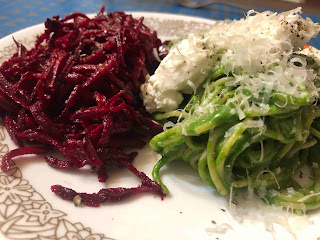 Shredded Beets and Green Spaghetti