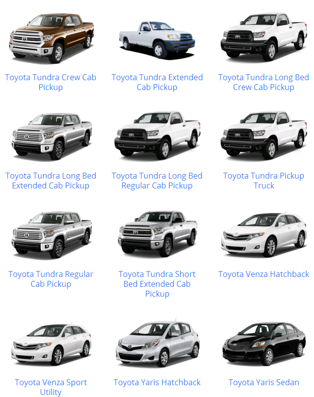 Các dòng xe Toyota & mẫu xe Toyota từ trước đến nay