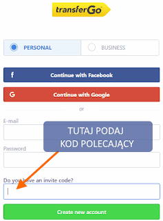 TransferGo - kod polecający