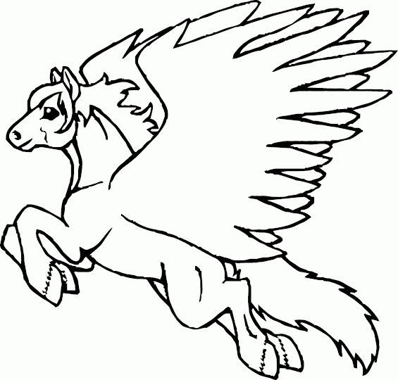 Mewarnai Aneka Gambar Pegasus Versi Kartun Nyata Sketsa Hitam Putih