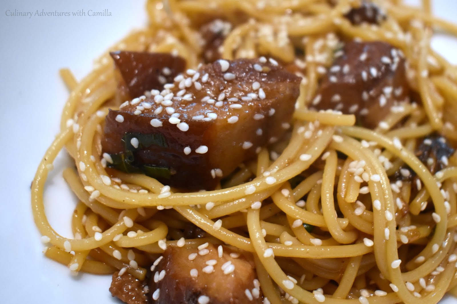 Caramelized Pork Belly Pasta + Donkey & Goat's 2018 Skins and Stems