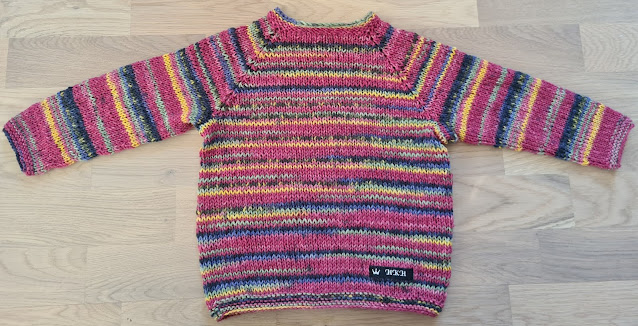 Jelly Roll | Heidis håndarbeidsblogg Retro, fargerik genser i lammeull Epla