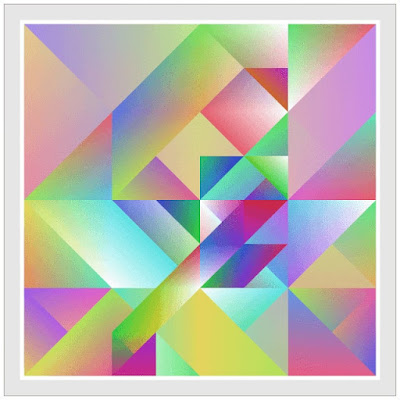 Beautiful colored triangle shapes with random walking.