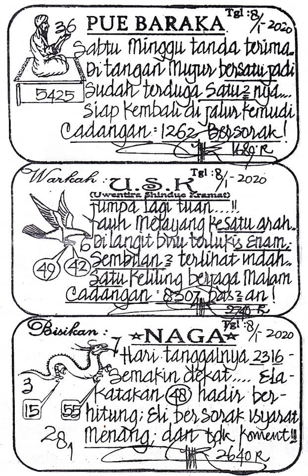 Syair Singapore 08 January 2020 - Pandawaprediksi.net