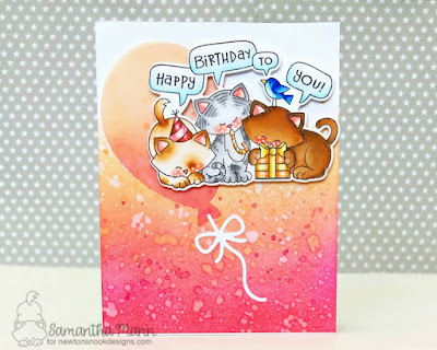 Happy Birthday Trio Card by Samantha Mann, Newton's Nook Designs, Distress Ink, Birthday, balloon, #newtonsnook, #birthday, #balloon