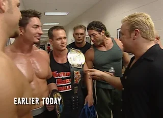 WCW Halloween Havoc 2000 - Shane Douglas talks to the Natural Born Thrillers backstage