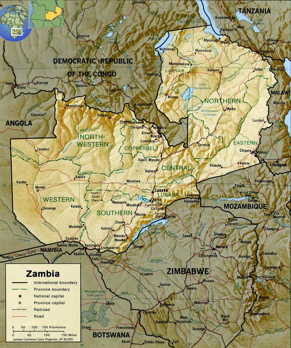 Z Mbia Mapas Geogr Ficos De Z Mbia Enciclop Dia Global