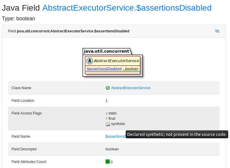 What is Java Synthetic Field (ACC_SYNTHETIC)? with the example of