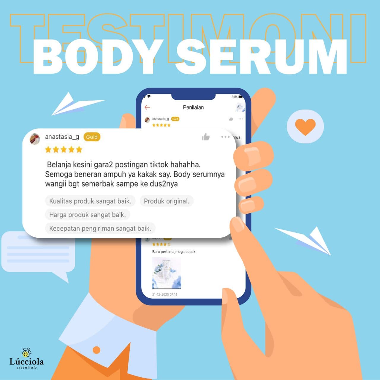 testimoni Body Serum Lucciola Essentials