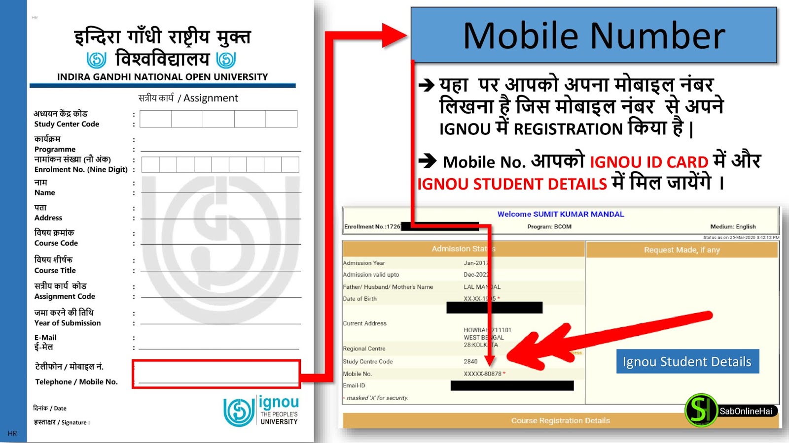 Ignou assignment submission slip picture