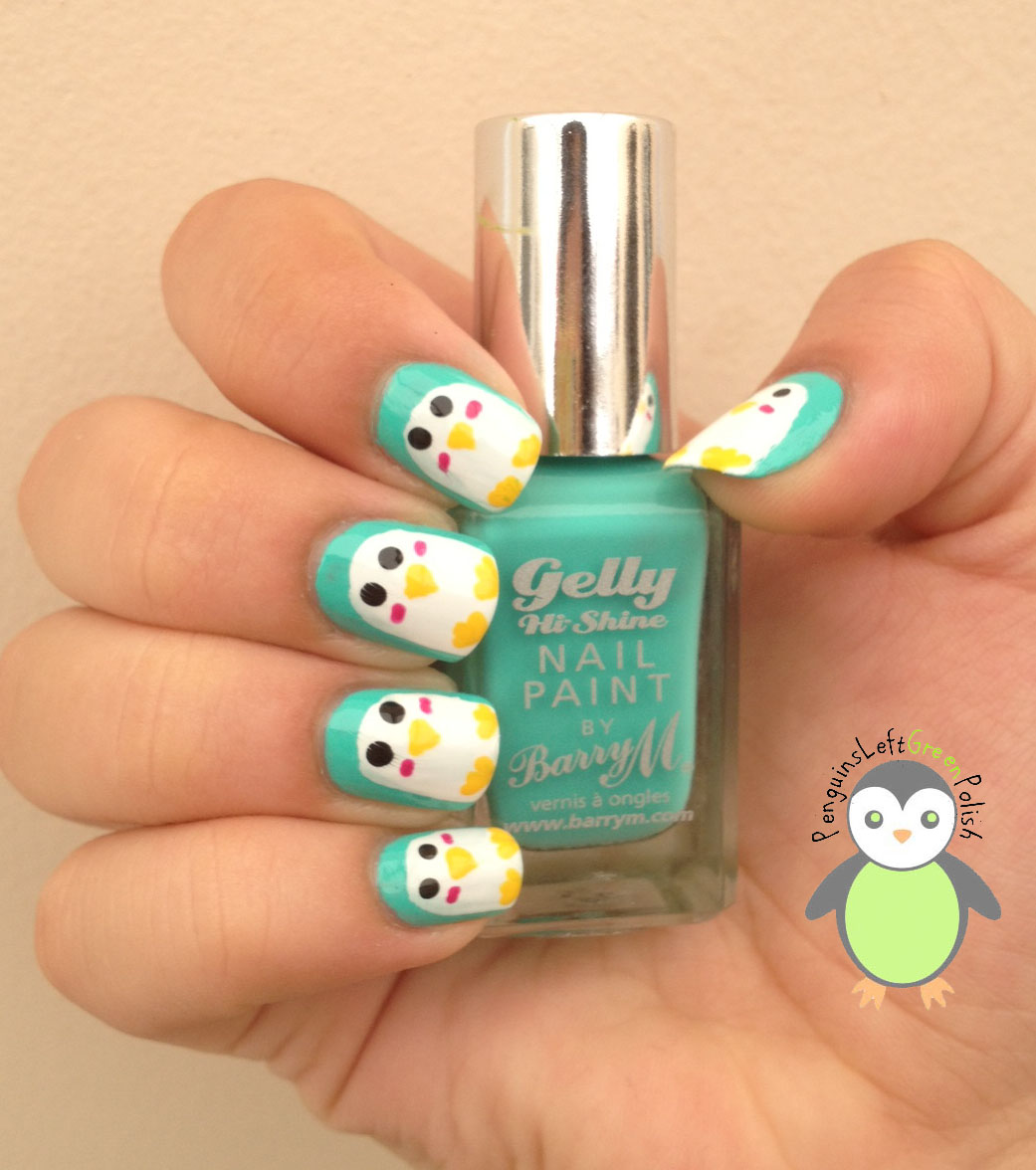 Crochet Penguin Nail Art! PenguinsLeftGreenPolish