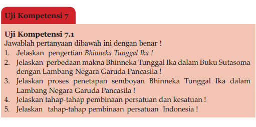 Jawaban Uji Kompetensi 7.1 Halaman 154 PKN Kelas 7