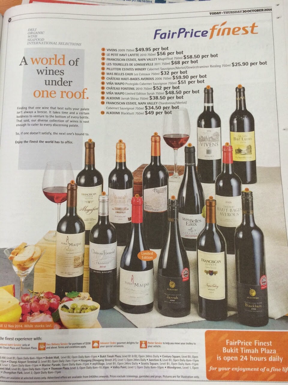 Wine for Dragons Wine News NTUC Finest Wine and NTUC write up