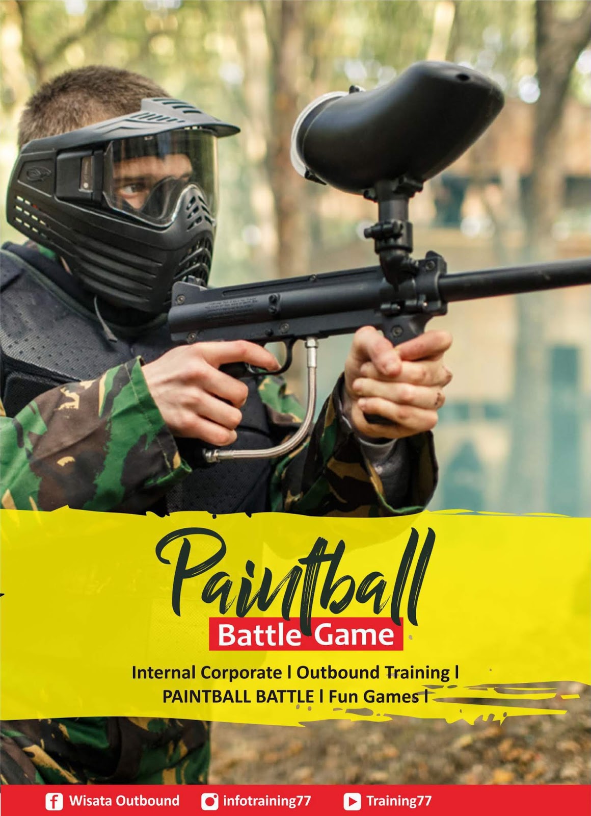 PERMAINAN ACTION PAINTBALL BATTLE TRAINING77 OUTBOUND MURAH