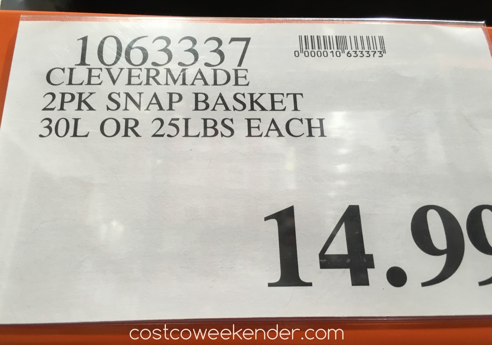 Clevermade SnapBasket Snap Up Shopping/Utility Tote (2 pack) Costco