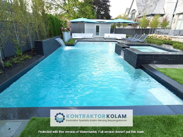 desain kolam renang rectangular pool Jakarta Selatan