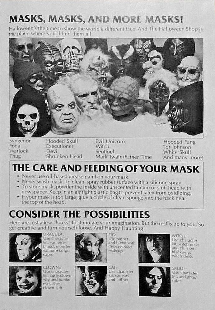 1982 SEARS Halloween Shop Catalog (Masks of the) Blood Curdling Blog