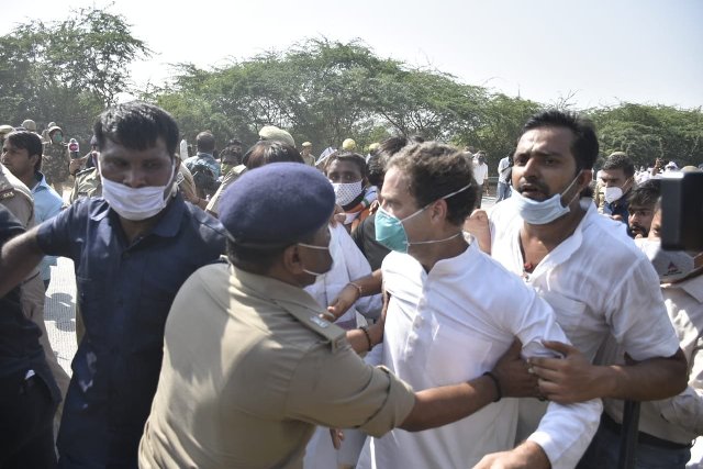 Rahul Gandhi has been arrested by uttar pradesh in Hathras gangrape