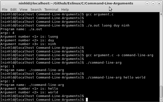 C - Command Line Arguments