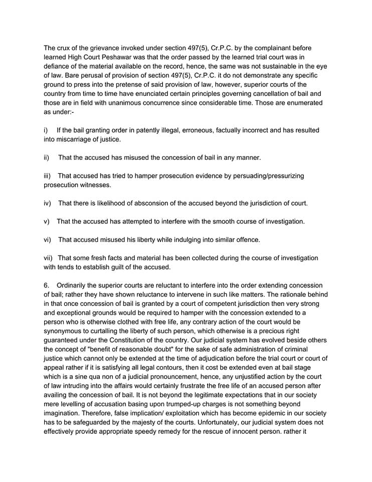Case law and Judgment (bail granting order is patently illegal