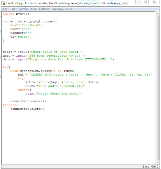Membuat CRUD Console Python sederhana dengan library PyMySQL | VCode.Tech