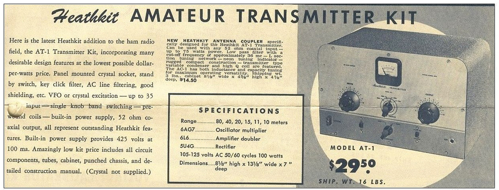 KF5CZO: Heathkit's first amateur transmitter - Heathkit AT-1
