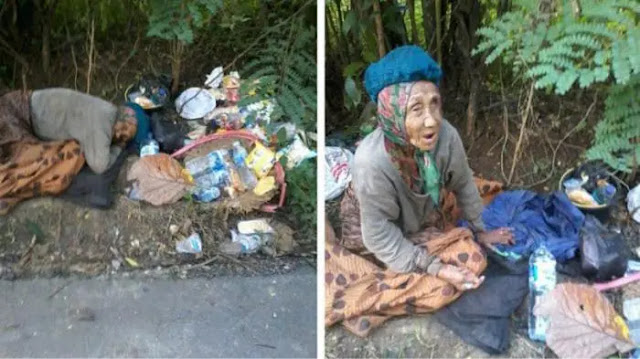 Karena Sudah Tua Dan Sakit-Sakitan, Nenek Ini Dibuang Oleh Anaknya Sendiri Didekat Tumpukan Sampah