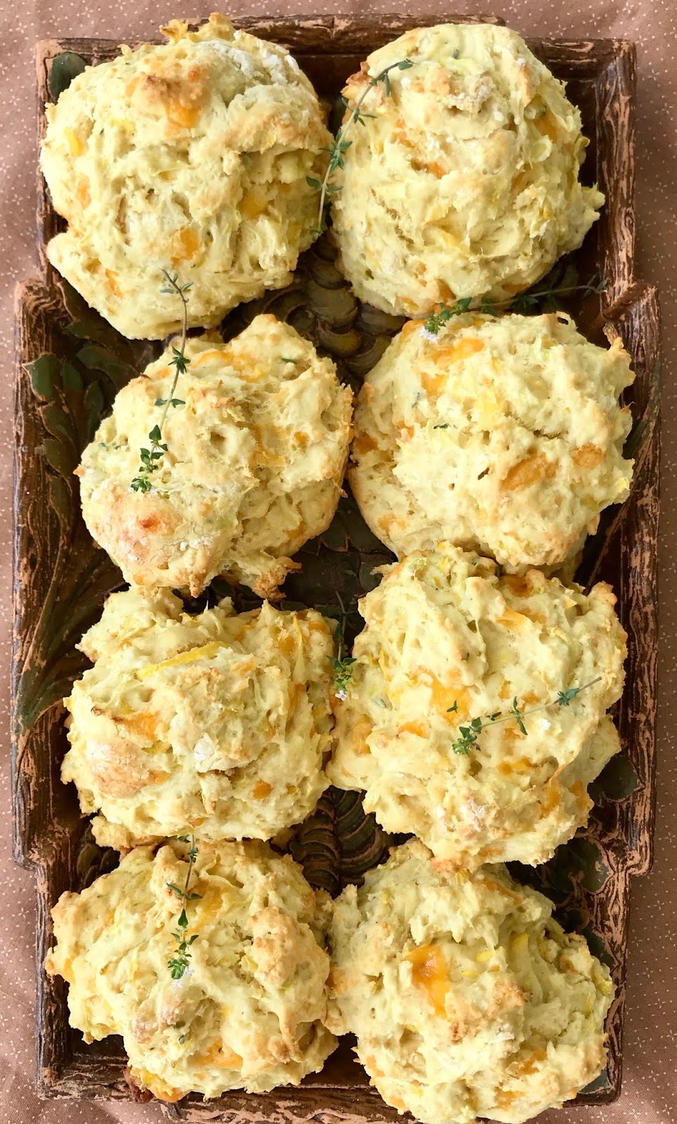 Savory Moments Cheddar and thyme yellow squash biscuits
