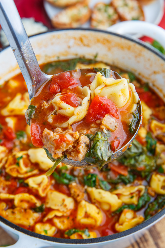 Tortellini Soup with Italian Sausage & Spinach Recipe on Closet Cooking