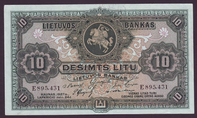 LITHUANIA currency 10 Litu banknote