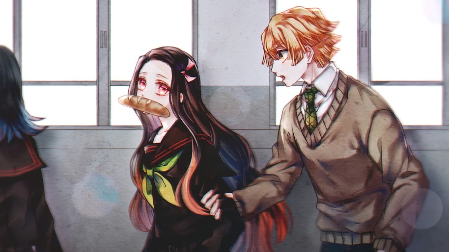 Nezuko Kamado Zenitsu Agatsuma Kimetsu No Yaiba 4k Wallpaper 103