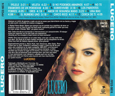 Cd Lucero- Lucero l993 Trasera
