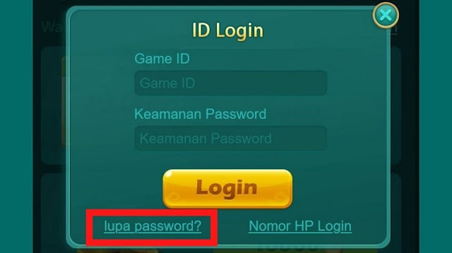 Klik Lupa Password