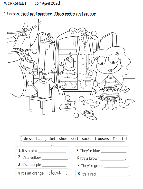 Happy Kids Club: 2º C. VOCABULARY. UNIT 7: CLOTHES. 16TH April 2020