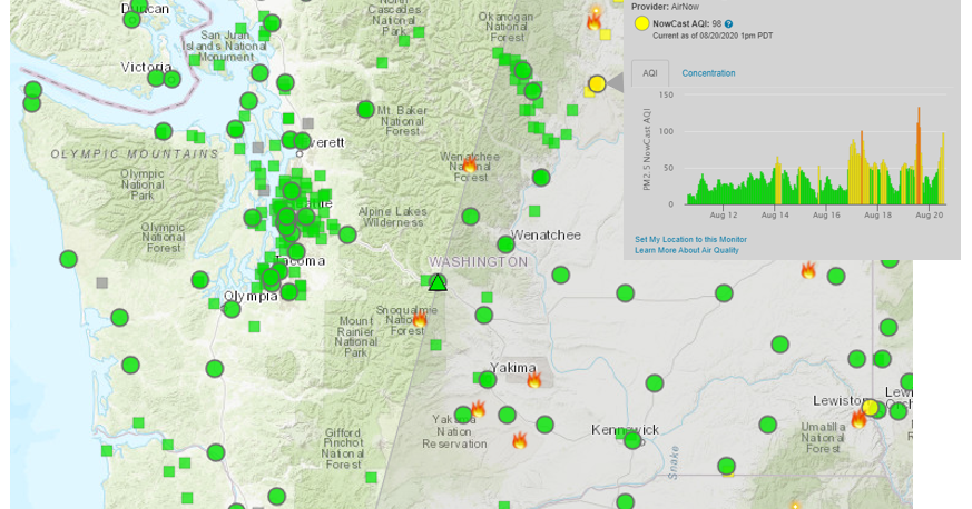 Washington Smoke Information: New Fire and Smoke Map