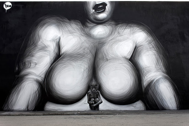 "Fatality" Street art by Greek artist iNO in Miami, Florida for Art Basel 2013. 1