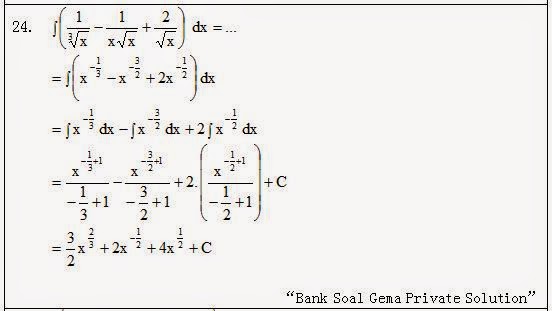Jawaban Soal Integral Tak Tentu pembahasan soal psikotes