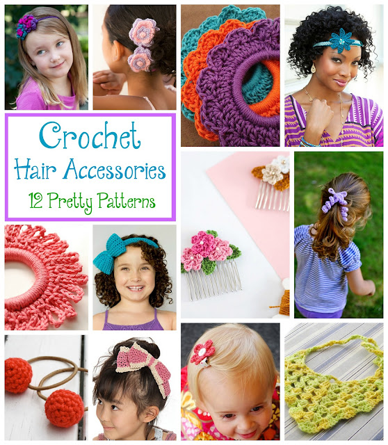 Crochet for Your Hair! 12 Pretty Accessories... Fiber Flux