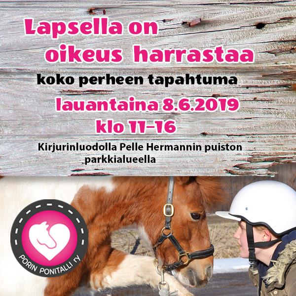 Lapsella on oikeus harrastaa tapahtumamme Kirjurinluodossa