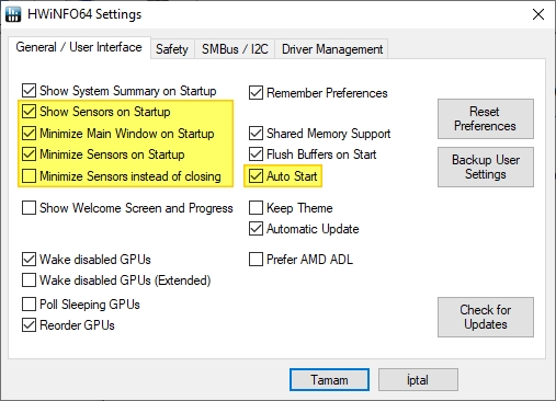 CPU ve GPU Sıcaklığını Görev Çubuğunda Gösterme 12 hwinfo 8 2020 04 25