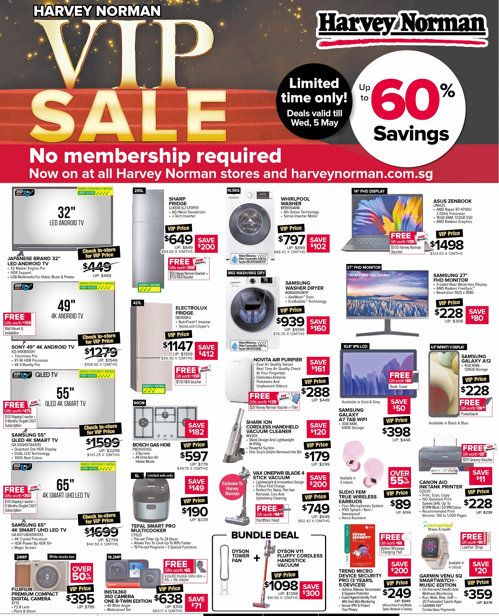 Harvey Norman VIP Sale Up To 60 Off Now Till 5 May All Singapore Deals