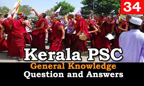 Kerala PSC General Knowledge Question and Answers - 34