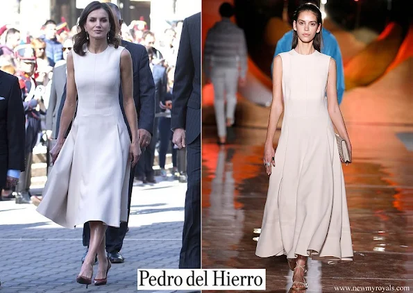 Queen Letizia wore a new midi dress by Pedro del Hierro